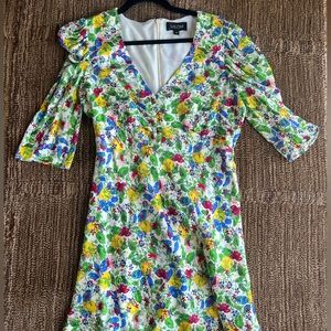 SALONI - Floral Print Mini Dress (size 8)